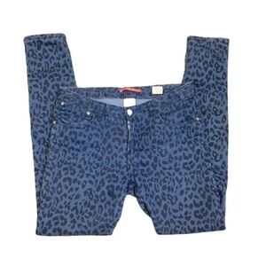 Zara Girls | Blue Animal Print Skinny Jeans, Size 13/14